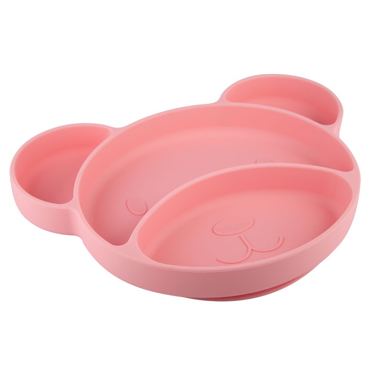 Купа за бебета, Canpol, Силикон, Ursulet, 4 отделения, Розова