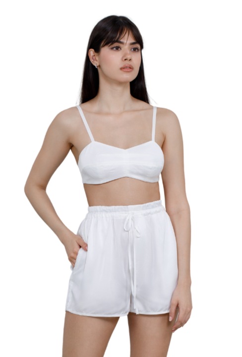 Top Bustier Ivoire Satin, Ivoire