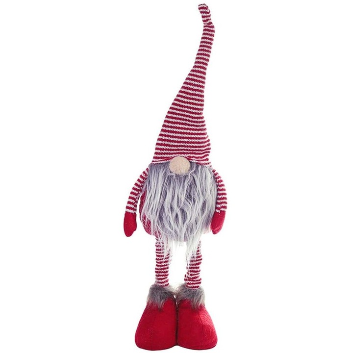 Decoratiune Craciun AMRINUGL, Elf cu Barba, Rosu, 47cm