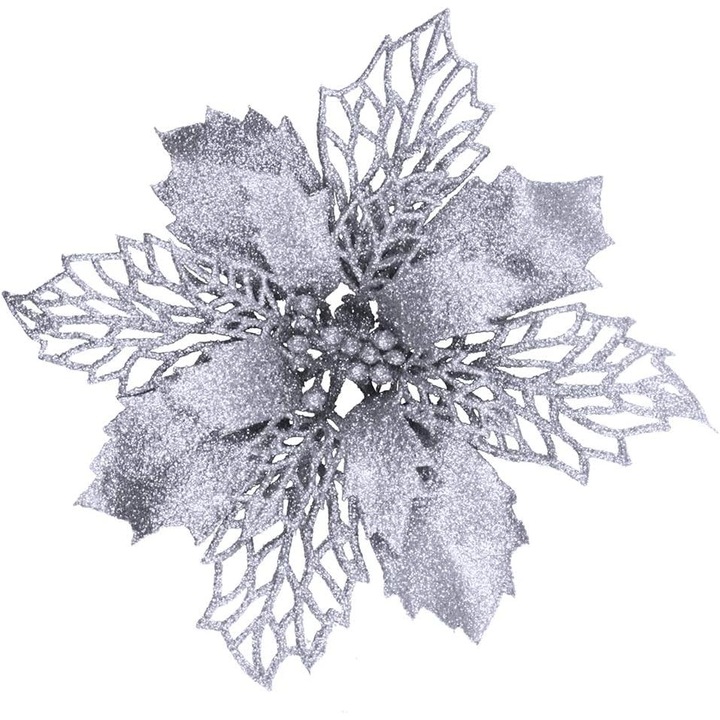 Set 24 decoratiuni de Craciun, 15x19 cm, Argintiu