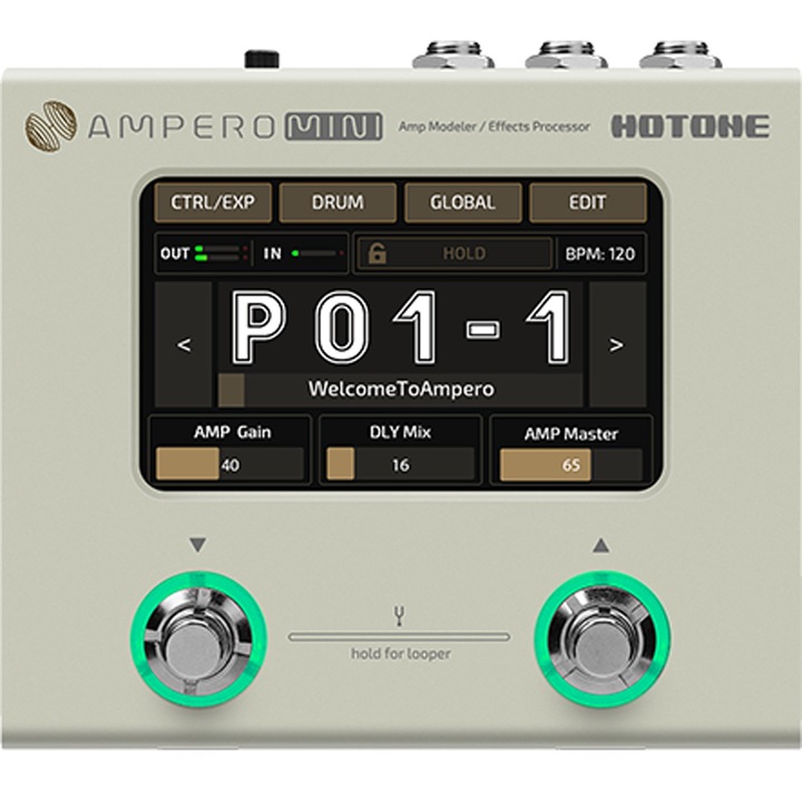 Gitár processzor, Hotone, Ampero Mini Vanilla, Fehér