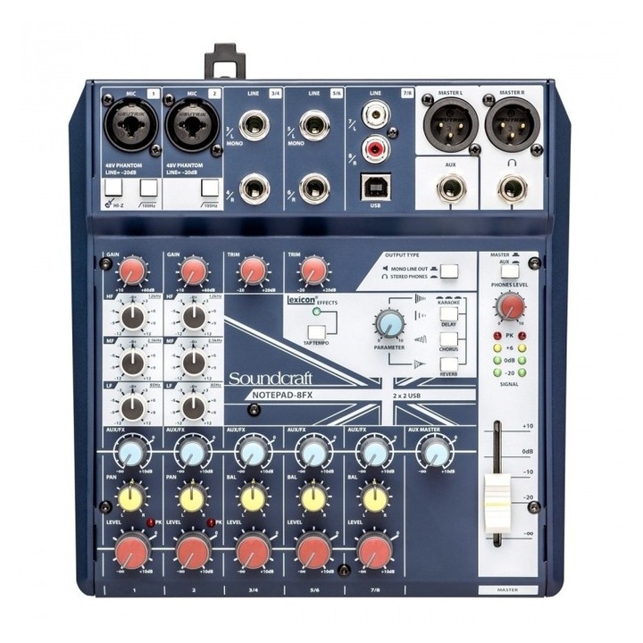 Mixer audio, Soundcraft, USB, Multicolor