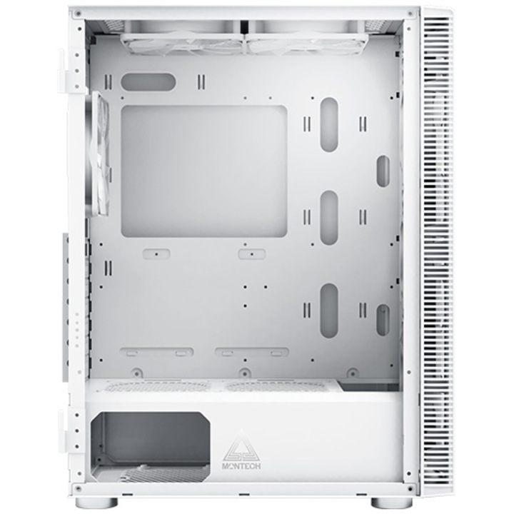 Montech X3 Mesh case, без захранване, ATX, Бял, мрежест, закалено стъкло, ARGB