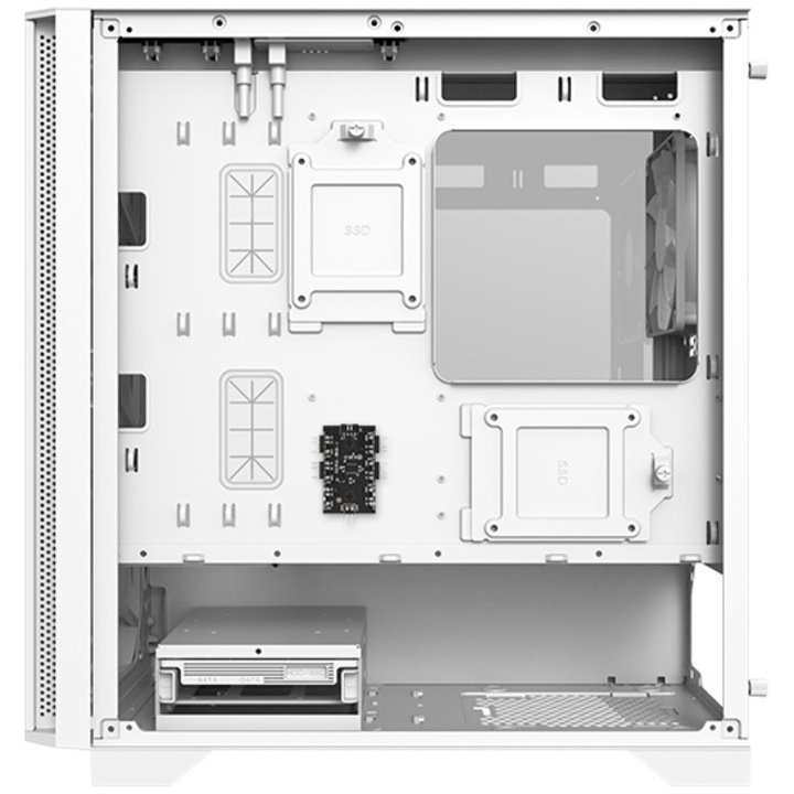 Компютърна кутия Montech AIR 100 ARGB, Без захранващ блок, Бял, Мрежа, Закалено стъкло