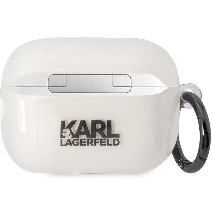 Védőtok Karl Lagerfeld 3D Logo NFT Karl Head for AirPods Pro 2, fehér