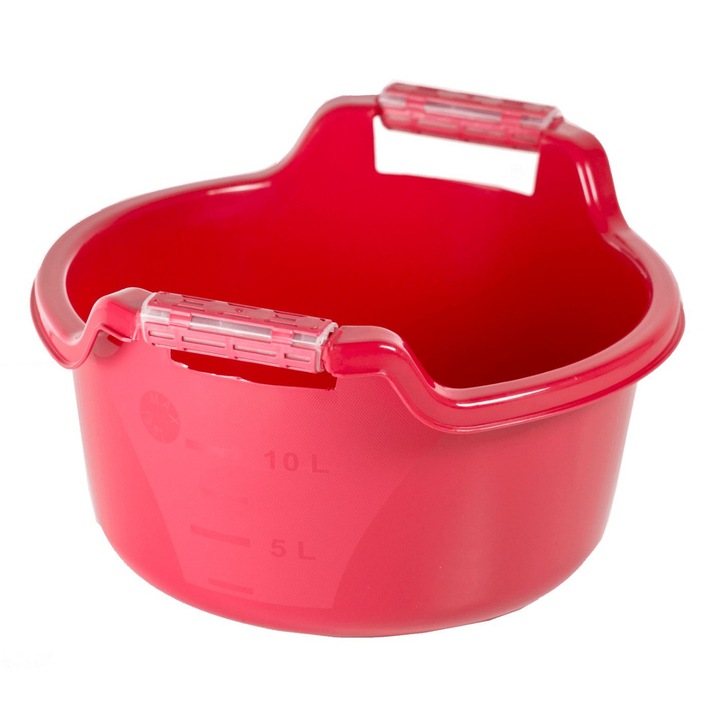 Lighean cu manere 13.5 L, plastic, rosu, JOTTA Mary