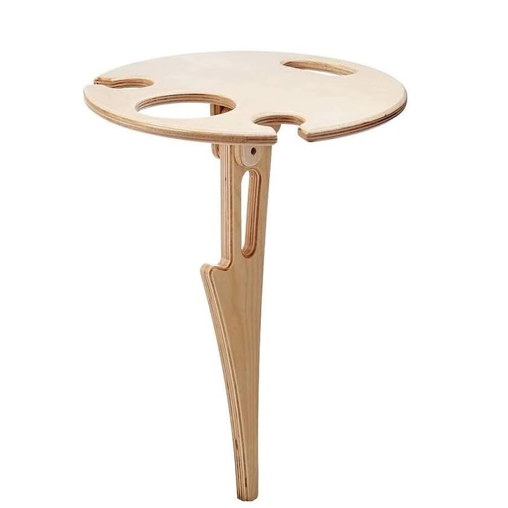 Asztali típusú összecsukható bortartó, 33 cm magas, fa