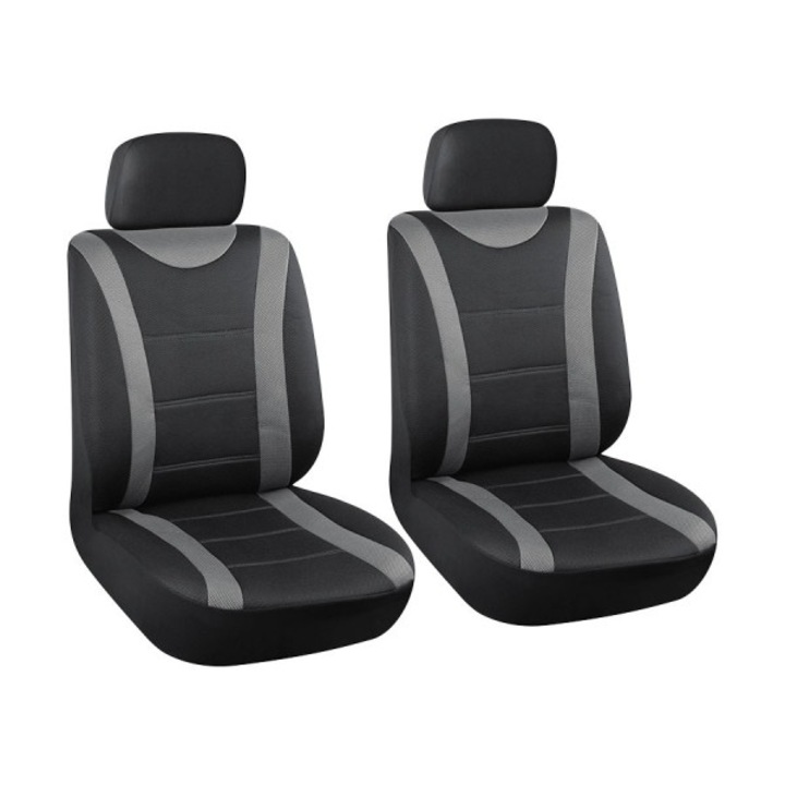 Комплект калъфи за предна седалка, ван, AutoMax, сиво с черно