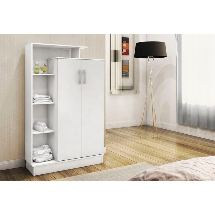 Dulap pantofi, Gupse, Alb, 90 x 29 x 140 cm