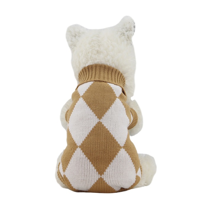 Pulover tricotat pentru caini, XINA2305, maro, 2XL