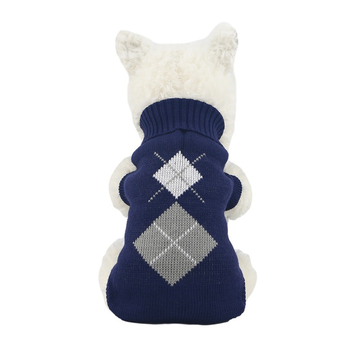 Pulover tricotat pentru caini, XINA2302, bleumarin, S