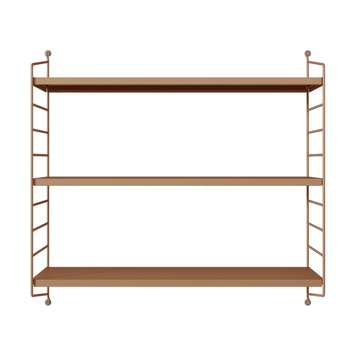 Raft, en.casa, PXSL-0200 Strangnas, 50 x 60 x 15 cm, otel, maro deschis, cu polite reglabile, montabil pe perete