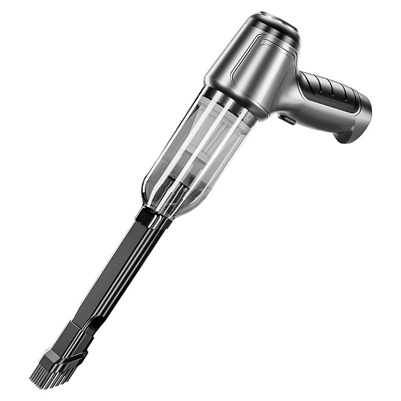 Aspirator portabil, aspirator/suflanta/sigilator portabil 3-in-1, senzor reincarcabil/de pornire, reglare in 2 viteze, tehnologie fara perii, 5 accesorii, putere de aspirare 12000Pa, potrivit pentru utilizare acasa/in masina/la birou, Argintiu