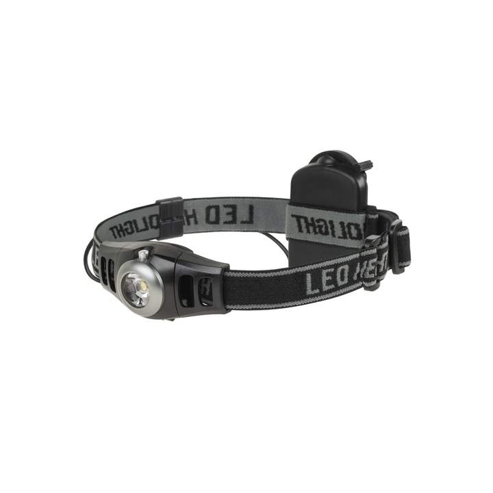 Lanterna pentru cap, Vipow, Plastic, 3W, Negru