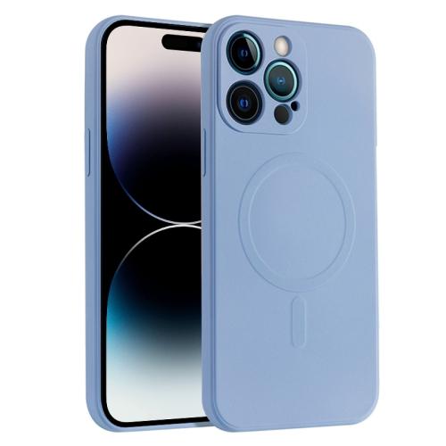 Husa de protectie compatibila cu iPhone 12PRO, Premium, silicon TPU si microfibra in interior, incarcare magnetica compatibila MagSafe, anti amprenta, camera ultra safe, Lavander Blue