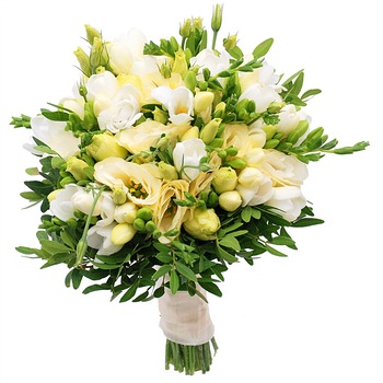 Buchet zapada alba, Floraria Amazon, frezii, lisianthus, alb Buchet zapada alba, Floraria Amazon, frezii, lisianthus, alb