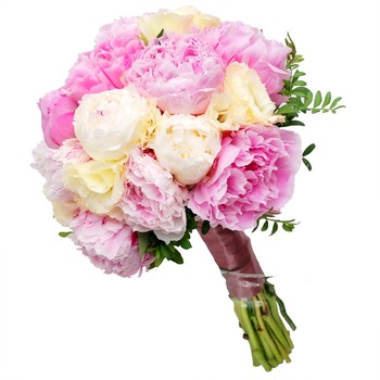 Buchet Bujori si lisianthus, Floraria Amazon, roz si alb Buchet Bujori si lisianthus, Floraria Amazon, roz si alb