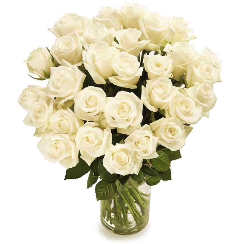 Buchet 33 trandafiri albi - Respect si Puritate!