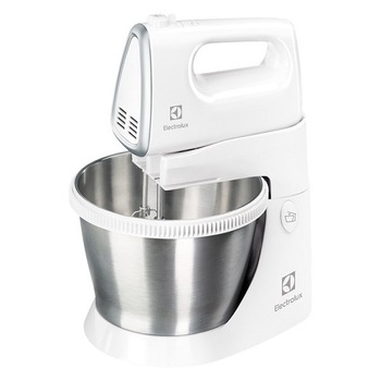 Mixer cu bol Electrolux ESM3300, 450 W, 5 Viteze, Bol rotativ din inox, Alb Mixer cu bol Electrolux ESM3300, 450 W, 5 Viteze, Bol rotativ din inox, Alb