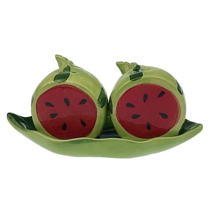 Oliviera din ceramica, sare/piper, legume/fructe, 14x9cm, multicolor, pepene