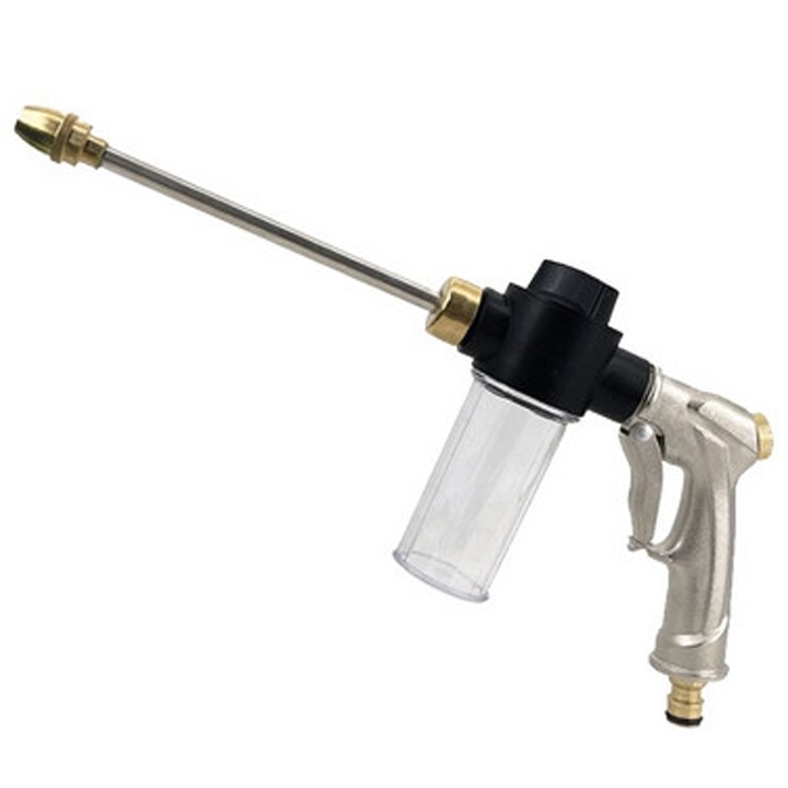 Pistol apa pentru spalat cu presiune, tip lance, avand conectarea pe furtun gradina, pentru spalare auto, curatenie curte, covoare