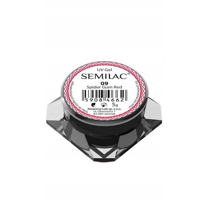 UV-zselé dekorációhoz, Semilac, 09 Spider Gum Red