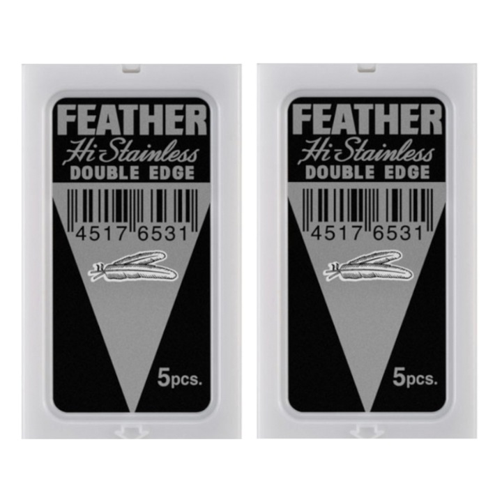 Ножчета за бръснене, перо, неръждаема стомана, 10 бр
