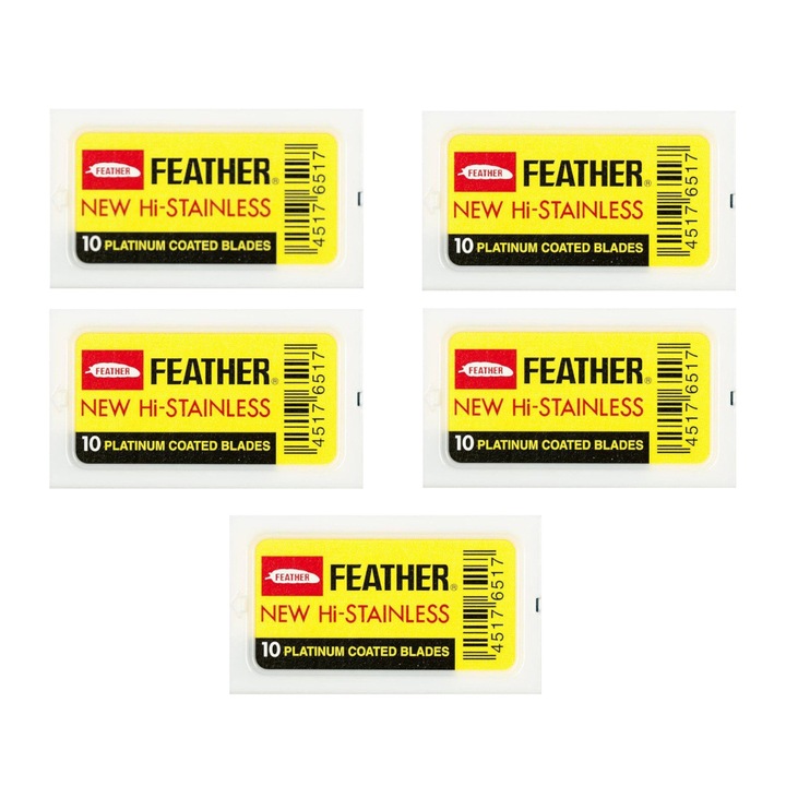 Borotvapengék, Toll, Rozsdamentes acél/Platina, 50 db