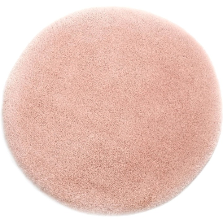 Covor pufos, antiderapant, roz, 60cm