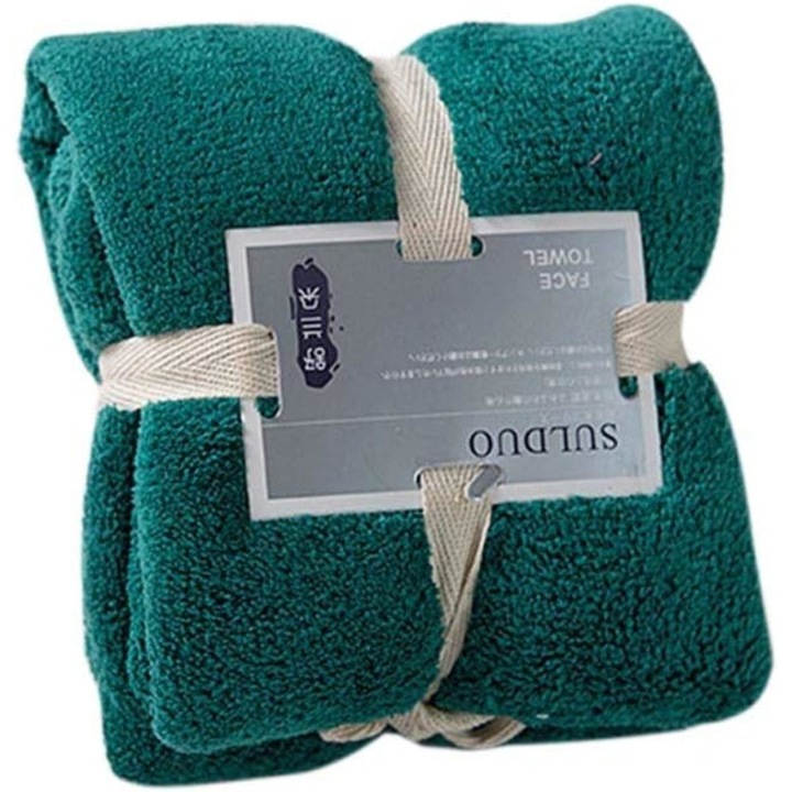 Хавлия за баня, JeiibrZui, 36 x 80 см, Памук, Зелена