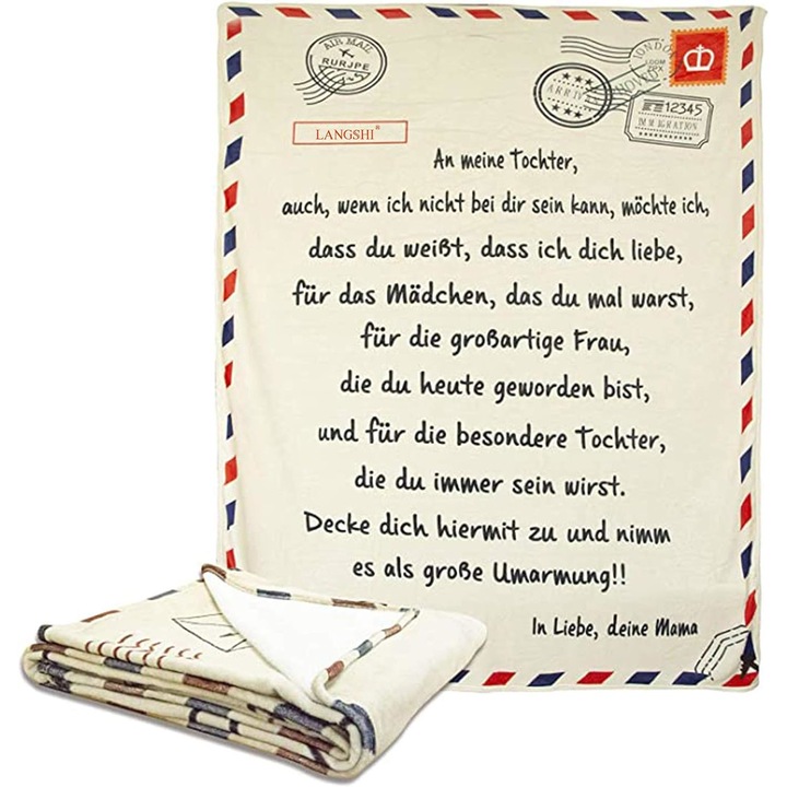 Patura ecologica, hipoalergenica, rezistenta la scamosare, multicolor, 100% bumbac poli, pentru fiice