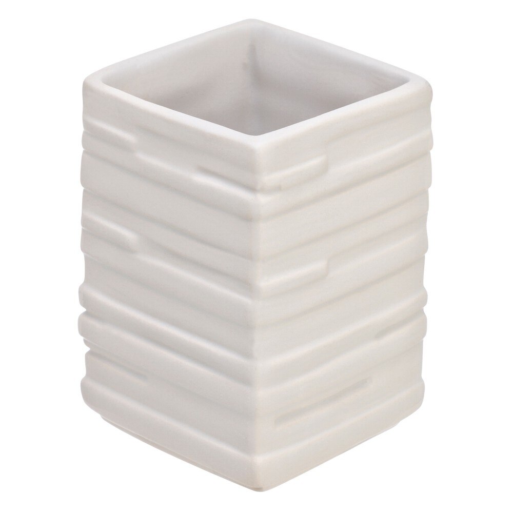 Pahar pentru periute, Brik, ceramica, alb