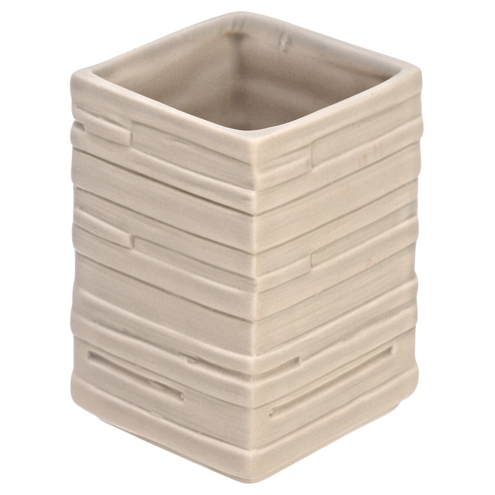 Pahar pentru periute, Brik, ceramica, bej