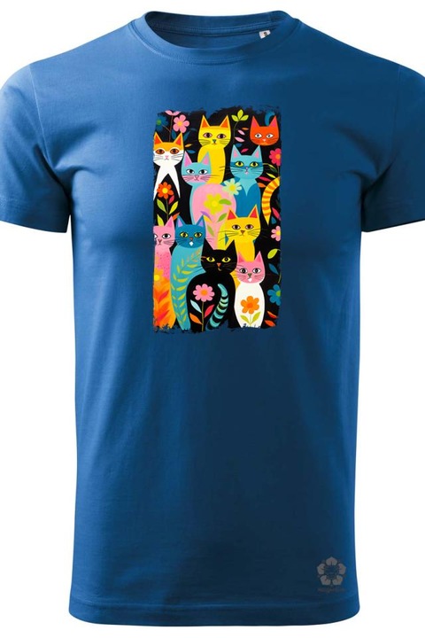Мъжка тениска Magnolion Pop art graffiti cat v4, Небесно синьо, L