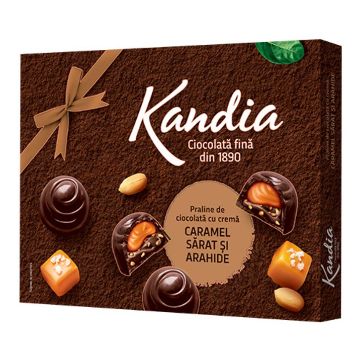 Praline de ciocolata Kandia cu caramel sarat si arahide 104 gr