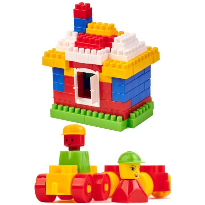 Set Blocuri Mari de Constructie Interactive DIPLO din Plastic cu 89 de Piese, Multicolor