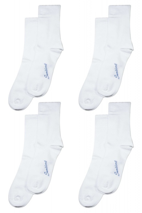 Комплект от 4 чифта диабетни дамски чорапи, Медицински с Диабетична ликра, Бял, 36-40