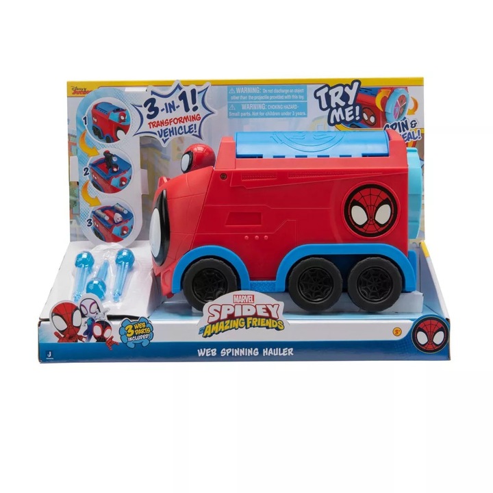Комплект за игра Marvel Spider-Man - Web Spinning Hauler, 3 фигурки