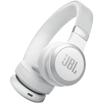 Casti audio wireless on-ear JBL LIVE 670NC, True Adaptive NC, Bluetooth, Multi-Point, Alb