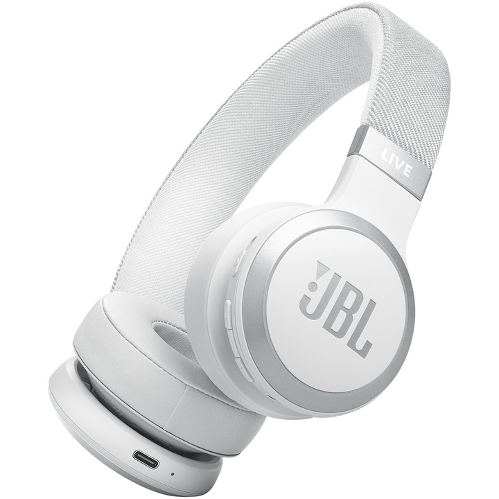 JBL LIVE 670 BTNC WHT Bluetooth fejhallgató, Zajszűrős, Fehér