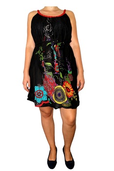 Rochie casual, imprimeu floral, din bumbac, 08CR1317B Rochie casual, imprimeu floral, din bumbac, 08CR1317B