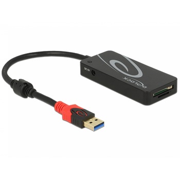 HUB USB 3.1 tip A la 3 x USB-A + 2 Slot Card SD Negru, Delock 62899 HUB USB 3.1 tip A la 3 x USB-A + 2 Slot Card SD Negru, Delock 62899