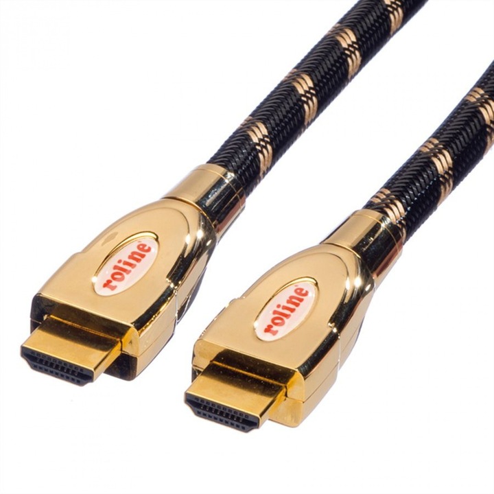 Cablu HDMI GOLD Ultra HD Cable + Ethernet 2m, Roline 11.04.5691