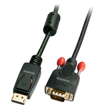 Cablu Displayport la VGA T-T Negru 1m, Lindy L41941 Cablu Displayport la VGA T-T Negru 1m, Lindy L41941