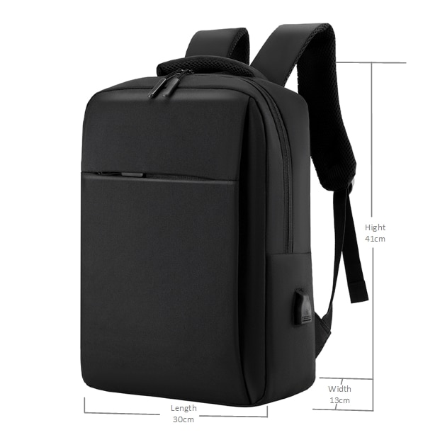 Rucsac barbati, Panza, Rezistent la apa, Compartiment pentru laptop, USB, Negru