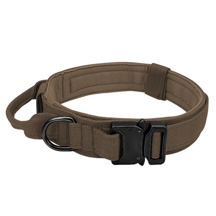 Zgarda tactica pentru caini, BGHYHYHI, nylon 1000D, cu maner D-ring, pentru caini de talie medie si mare