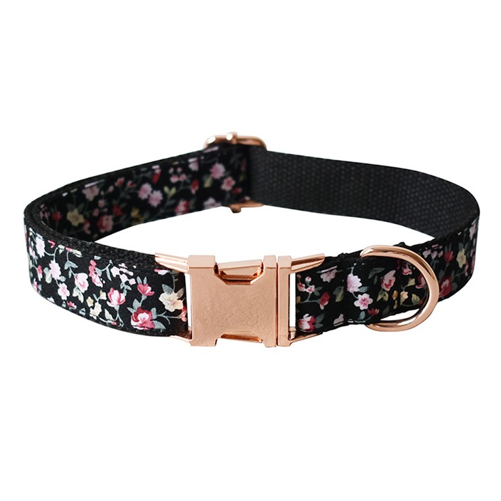 Set 2 zgarzi pentru cateluse, model floral cu decoratie detasabila, multicolor, M