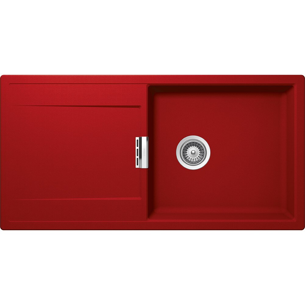 Chiuveta granit Schock Mono D-100L Rosu 1000 x 510 mm, adancime cuva 195 mm, reversibila, montare pe blat