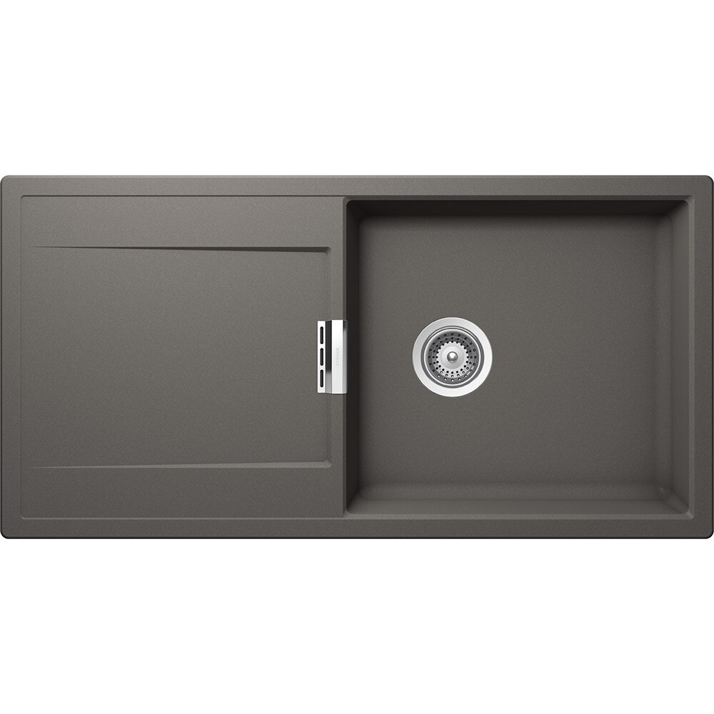 Chiuveta granit Schock Mono D-100L Silverstone 1000 x 510 mm, adancime cuva 195 mm, reversibila, montare pe blat