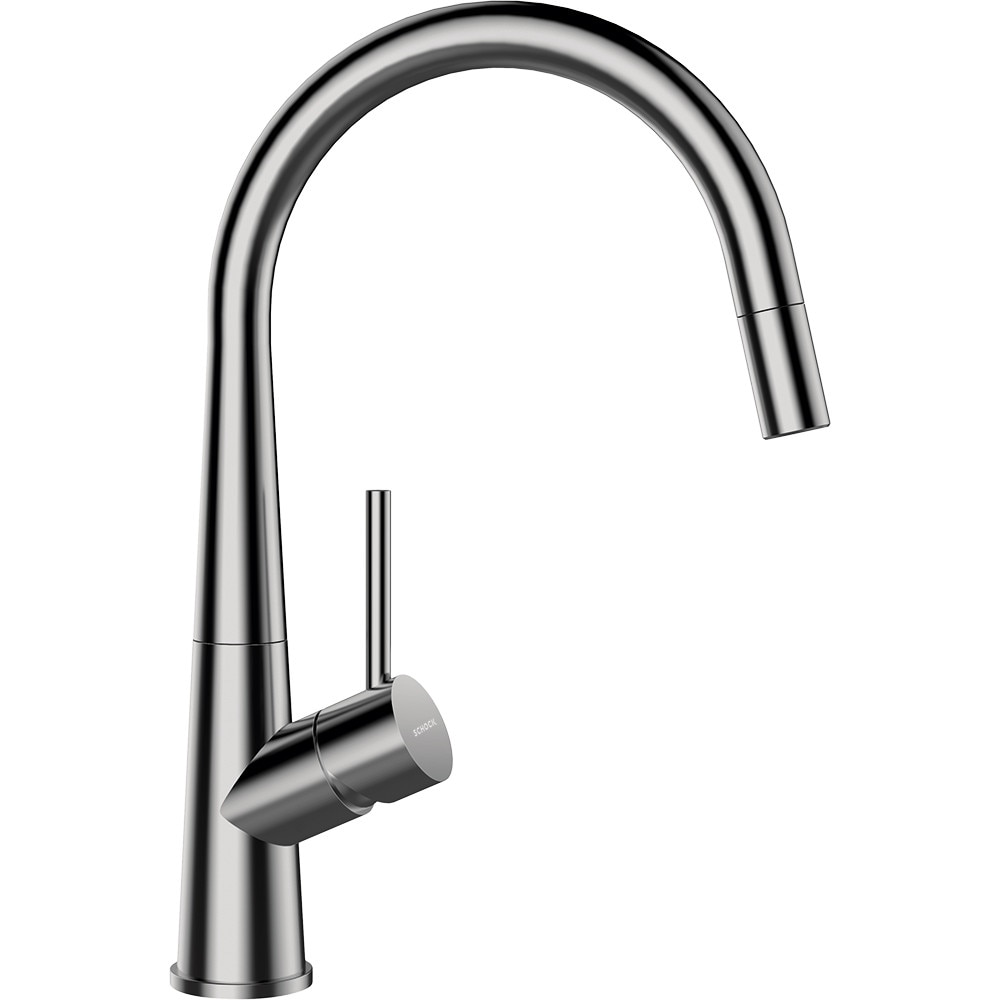 Baterie Inox Periat Schock Conos cu Dus Extractibil, rotatie tija la 130 grade